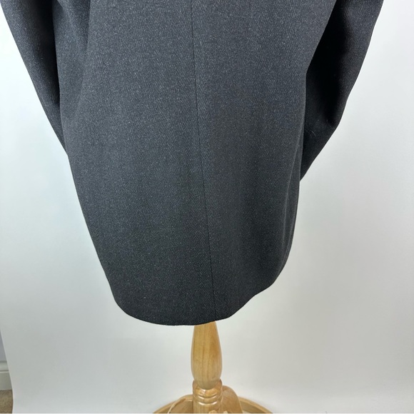 Chaps Wool Blend Charcoal Gray Herringbone Over Coat Size 42 Regular - Picture 7 of 10
